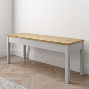 Emerson Wooden Hallway Bench in Solid Pine and Grey