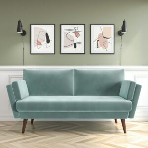 2 Seater Sofa in Light Green Velvet - Milton